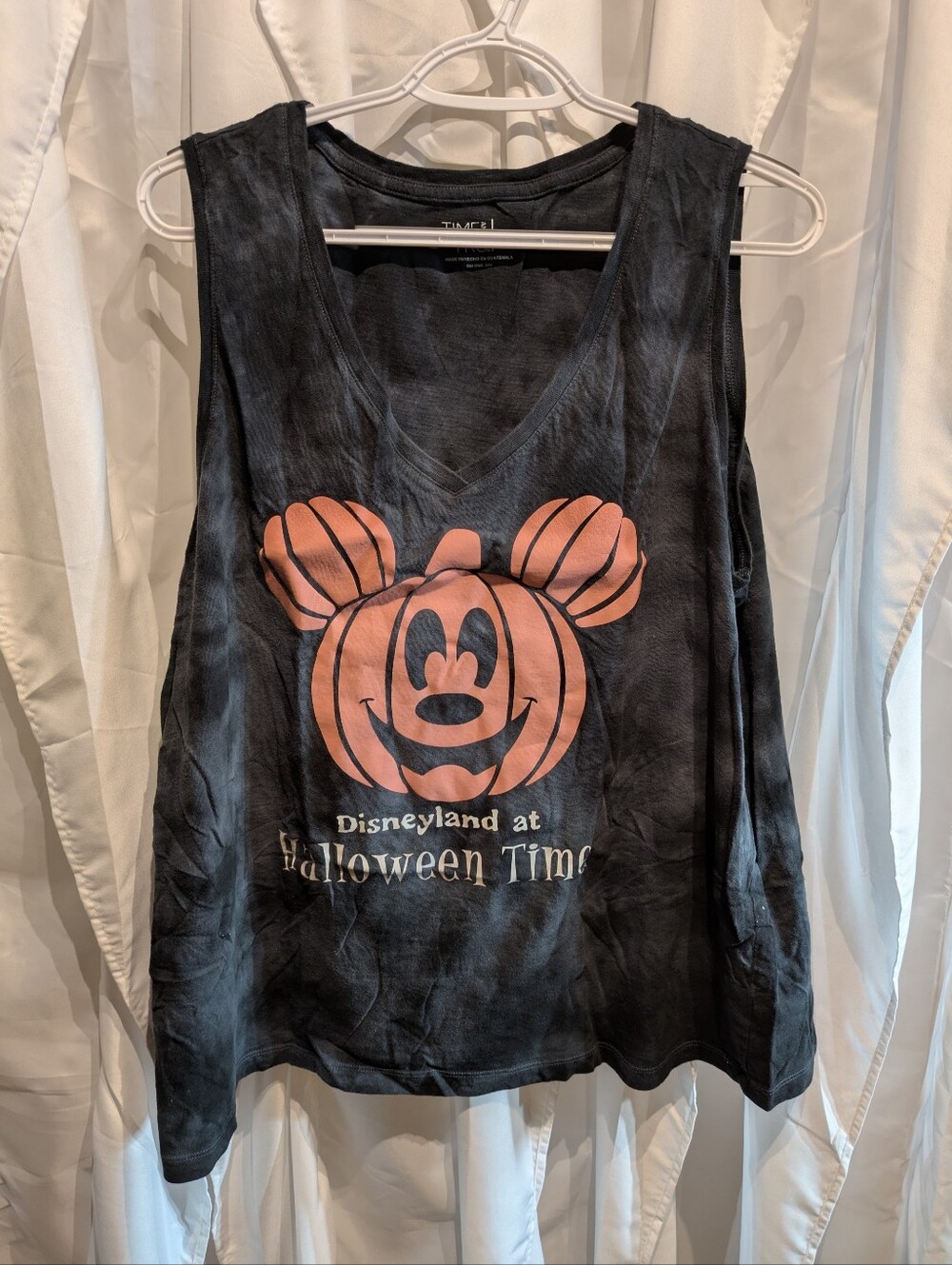 E3 Time and Tru Disney Disneyland at Halloween Time Mickey Pumpkin Tank Top XL